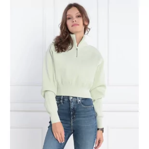 CALVIN KLEIN JEANS Sweter HALF ZIP | Regular Fit - Swetry damskie - miniaturka - grafika 1