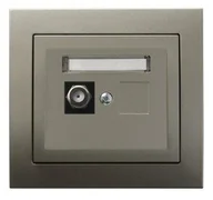 Gniazdka elektryczne - Ospel Kier satyna gniazdo antenowe pojedyncze typu F GPA-1WF/45 GPA-1WF/45 - miniaturka - grafika 1