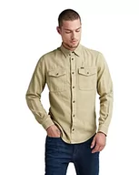Koszule męskie - G-STAR RAW Męska koszula Marine Slim, Zielony (Lt Moss Gd 7647-c986), XL - miniaturka - grafika 1