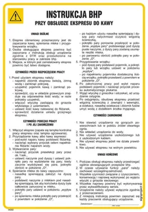 IAG52 INSTRUKCJA BHP PRZY OBSŁUDZE EKSPRESU DO KAWY, FN - FOLIA SAMOPRZYLEPNA; (245X350MM) - Instrukcje stanowiskowe BHP - miniaturka - grafika 1