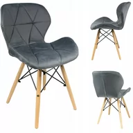 Krzesła - Jumi, Krzesło skandynawskie, Szare - miniaturka - grafika 1