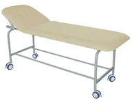 Meble i wyposażenie gabinetów medycznych - LM-01K Plus Max wysoka i szeroka kozetka lekarska 2-częściowa na kołach - miniaturka - grafika 1