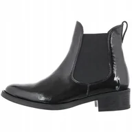 Botki damskie - Botki trzewiki Maciejka 3283A-20 czarne skóra lakierowana płaski obcas r.40 - miniaturka - grafika 1