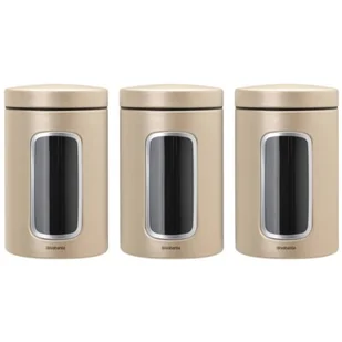 Brabantia Nowości Pojemnik z okienkiem 3 szt 1,4L Szampański 304842 304842 - Pojemniki kuchenne - miniaturka - grafika 1