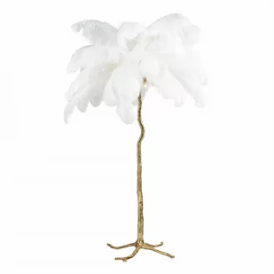 King Home Lampa podłogowa drzewo TIFFANY złota / biała JL0019.WHITE - Lampy stojące - miniaturka - grafika 1