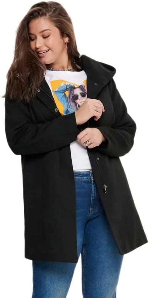 ONLY CARMAKOMA PŁASZCZ DAMSKI CZARNY PRZEJŚCIOWY PLUS SIZE 46/48 22GA