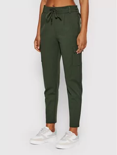 Spodnie damskie - Only Spodnie materiałowe Poptrash 15225893 Zielony Regular Fit - grafika 1