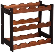 Regały - Regał drewniany na 12 butelek wina czarny + brąz - K0-A18 - miniaturka - grafika 1