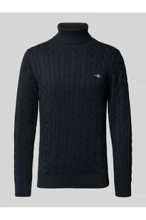 Sweter z dzianiny z prążkowanymi wykończeniami - Gant - Swetry męskie - miniaturka - grafika 1