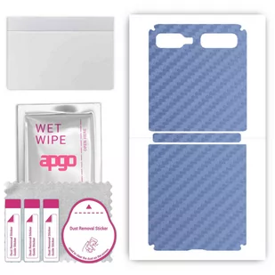 Folia naklejka skórka strukturalna na TYŁ do Samsung Galaxy Z Flip 5G -  Carbon Granatowy - apgo SKINS - Szkła hartowane na telefon - miniaturka - grafika 1