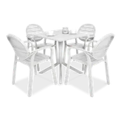 Meble ogrodowe - Meble Nardi PALMA/CLIP 4+1 Bianco - miniaturka - grafika 1
