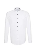 Koszule męskie - Seidensticker Męska koszula biznesowa z długim rękawem, ze stójką, nie wymaga prasowania, biały (biały 1), 42 - miniaturka - grafika 1