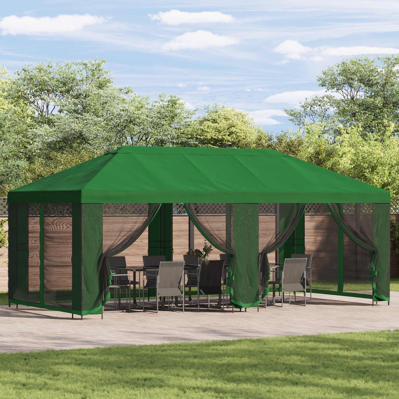vidaXL Altana ogrodowa 6 x 3 m zielony Poliester i Stal 190