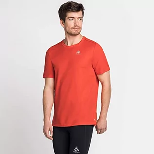 Koszulki męskie - Odlo Męski T-shirt S/S Crew Neck F-dry T-shirt pomarańczowa mandarin red S 550672_30642_S - grafika 1