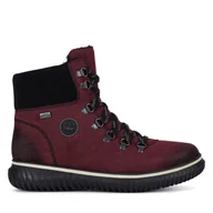 Botki damskie - Botki Rieker 74247-35 Bordowy - miniaturka - grafika 1