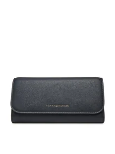 Tommy Hilfiger Duży Portfel Damski Th Flag Lrg Flap AW0AW17734 Granatowy - Portfele - miniaturka - grafika 1