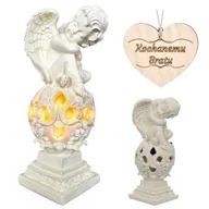 Lampiony i znicze - ZNICZ dla BRATA ANIOŁ SOLARNY do ogrodu lub na grób - miniaturka - grafika 1