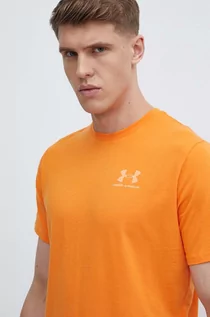 Koszulki męskie - Under Armour t-shirt męski kolor pomarańczowy z nadrukiem 1326799 - grafika 1
