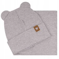 Czapki damskie - KOMPLET DZIECIĘCY Z USZKAMI WIOSENNY JESIENNY CZAPKA + KOMIN PRĄŻEK 44-48 - miniaturka - grafika 1