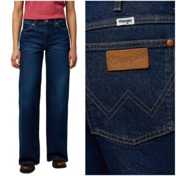 Wrangler World Wide luźne szerokie damskie spodnie jeansowe palazzo W34 L32