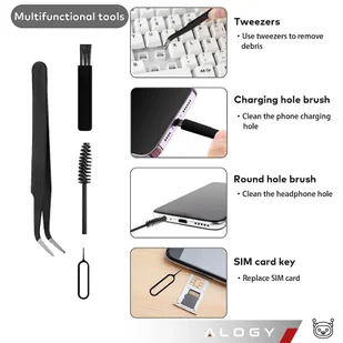 Zestaw do czyszczenia klawiatury telefonu słuchawek 18w1 Wielofunkcyjny Szczotka Klucz do SIM Czyścik Alogy Set - Pozostałe akcesoria do telefonów Zestaw do czyszczenia klawiatury telefonu słuchawek 18w1 Wielofunkcyjny Szczotka Klucz do SIM Czyścik Alogy Set - Pozostałe akcesoria do telefonów - miniaturka - grafika 23