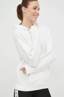 Bluzy damskie - Guess bluza damska kolor biały z kapturem z aplikacją - miniaturka - grafika 1