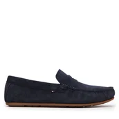 Mokasyny męskie - Mokasyny Tommy Hilfiger Casual Hilfiger Suede Driver FM0FM04998 Granatowy - miniaturka - grafika 1