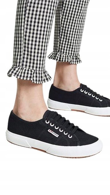 SUPERGA TRAMPKI DAMSKIE CZARNE KLASYCZNE Z LOGO 41 U1A