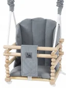 Place zabaw - HUŚTAWKA DLA DZIECI DO DOMU OGRODU POKOJU DREWNIANE MOCNE SIEDZISKO VELVET - miniaturka - grafika 1