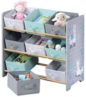 Meble modułowe i akcesoria - Organizer na zabawki z pojemnikami tekstylnymi, szary w lamy, KESPER - miniaturka - grafika 1