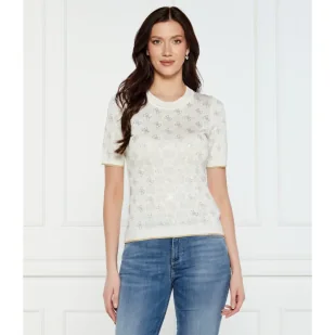 GUESS Sweter ROSIE 4G Regular Fit - Bluzki damskie - miniaturka - grafika 1