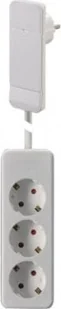 Bachmann Płaskie złącze BACHMANN SmartPlug z 3 gniazdami z uziemieniem, białe, 1,6 m - Listwy zasilające - miniaturka - grafika 1