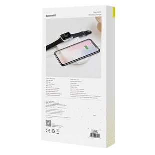 Baseus Smart 2in1 Wireless Charger podwójna ładowarka bezprzewodowa indukcyjna Qi smartfon + Apple Watch biały (WX2IN1-02) - Ładowarki do telefonów - miniaturka - grafika 9