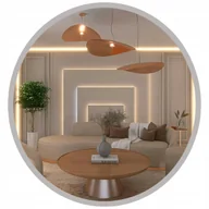 Lustra - LUSTRO SREBRNE OKRĄGŁE W RAMIE DO ŁAZIENKI SALONU PRZEDPOKOJU 100 CM - miniaturka - grafika 1