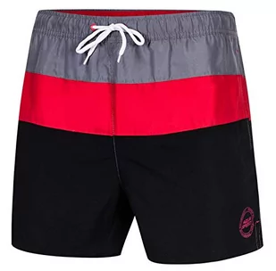 Aqua Speed Aquaspeed męskie szorty kąpielowe, stylowe i wygodne, z kieszenią z tyłu, idealne na basen lub plażę, kolor travis, szare/czerwone/czarne, L 1 - Kąpielówki męskie - miniaturka - grafika 1
