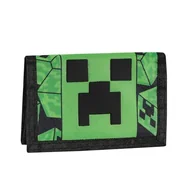 Portfele - MINECRAFT oficjalny portfel Minecraft z praktycznym zapięciem na rzep, zewnętrzną kieszenią na zamek błyskawiczny, wewnętrznymi przegrodami na banknoty i karty, pomysł na prezent dla dzieci i - miniaturka - grafika 1