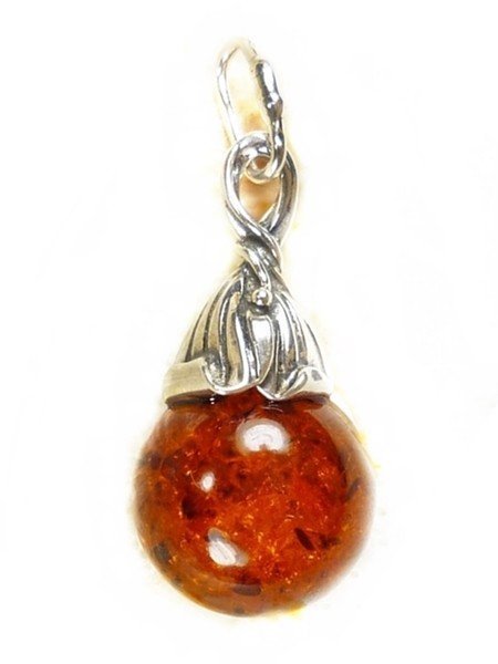 Wisiorek srebrny z bursztynem 621-37