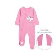 Pajacyki dla niemowląt - Pajac z długim rękawem dla dziecka do 2 lat, z jednorożcem, różowy - miniaturka - grafika 1
