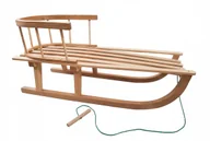 Sanki i ślizgacze - Sanki drewniane na wkrętach z oparciem dla dzieci Solidne Premium - miniaturka - grafika 1