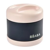 Beaba Pojemnik - termos obiadowy ze stali nierdzewnej z hermetycznym zamknięciem duży 500 ml light pink/night blue solution-bc-6923-0 - Lunch boxy - miniaturka - grafika 1