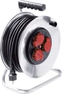 Gniazdka elektryczne - Bachmann Zwijacz kabla z blachy stalowej BACHMANN 3-f. 50m, H05RR-F 3G1,5mm, IP44 - miniaturka - grafika 1