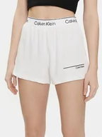 Spodenki damskie - Calvin Klein Swimwear Szorty plażowe KW0KW02477 Biały Relaxed Fit - miniaturka - grafika 1