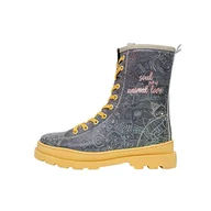 Kozaki damskie - DOGO Kobiety Wegańska Skóra Wielokolorowe Długie Kozaki - Soul Full of Animal Love Motif-41, Szary, 41 EU - miniaturka - grafika 1