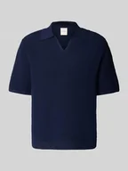 Koszulki męskie - Koszulka polo o kroju regular fit z dekoltem w serek - miniaturka - grafika 1