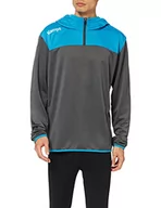 Bluzy męskie - Kempa męska bluza z kapturem Emotion 2.0 Quarter Zip Hoodie czarny Anthra/Kempablau S - miniaturka - grafika 1