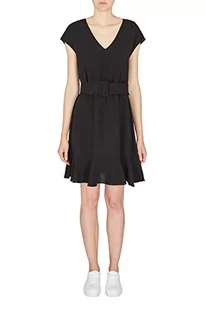 Armani Exchange Damska sukienka Sustainable, dekolt w serek, czarna, rozmiar M, czarny, M - Sukienki - miniaturka - grafika 1