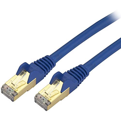StarTech.com Kabel 3 ft CAT6a Ethernet - 10 Gigabit osłonięty Snagless RJ45 100W PoE Patch Cord - 10GbE STP Category 6a Kabel sieciowy w/Strain Relief - Niebieski Fluke Tested UL/TIA Certified