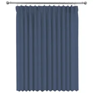 Zasłony - Zasłona na taśmie marszczącej i szelkach, len prany Lenaya INSPIRE, niebieski dżins, 200x280cm - miniaturka - grafika 1