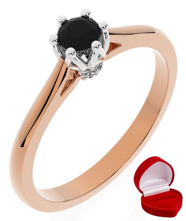 ZŁOTY PIERŚCIONEK ZARĘCZYNOWY 585 14k BRYLANT CZ. 0,14 ct RÓŻOWE ZŁOTO R6