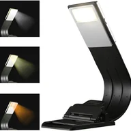 Latarki - Lampka do czytania LED USB, 3-kolorowa lampa do czytania z klipsem chroniącym oczy, latarka LED dla czytelników, lampa do czytania - miniaturka - grafika 1